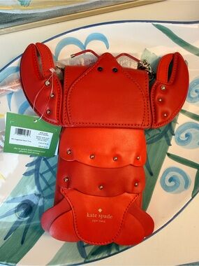 NWT Kate Spade Novelty Shore Thing Red Lobster Leather Crossbody Phone Bag